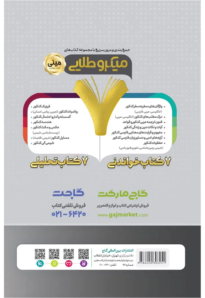 تیپ بندی حسابان جامع کنکور ریاضی سری مینی میکرو طلایی نظام جدید گاج