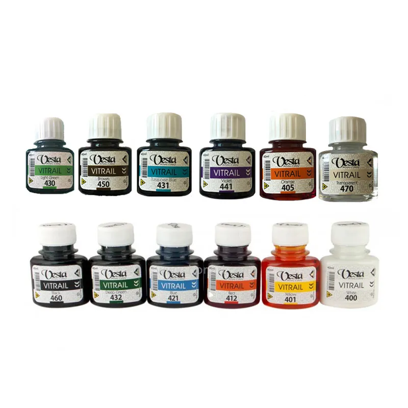 رنگ ویترای 40ml وستا جعبه 12 رنگ