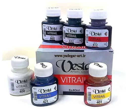 رنگ ویترای 40ml وستا جعبه 6 رنگ