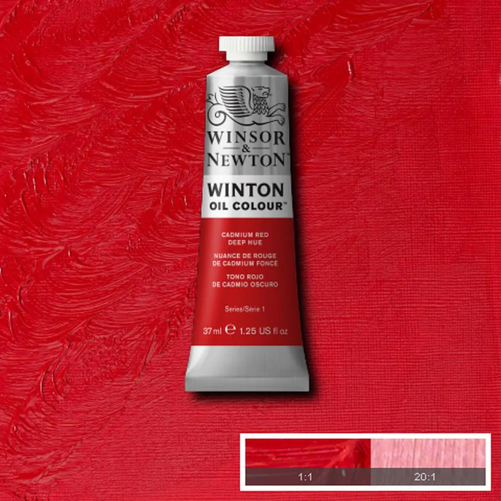 رنگ روغن وینزور اند نیوتون سری وینتون cadmium red deep hue کد 098 37ml