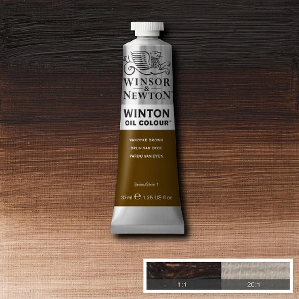رنگ روغن وینزور اند نیوتون سری وینتون vandyke brown کد 676 37ml