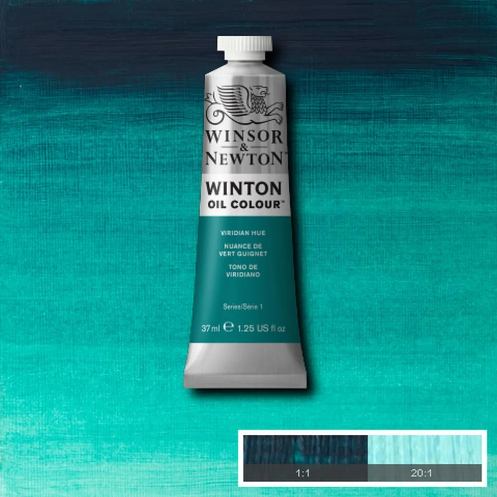 رنگ روغن وینزور اند نیوتون سری وینتون viridian hue کد 696 37ml