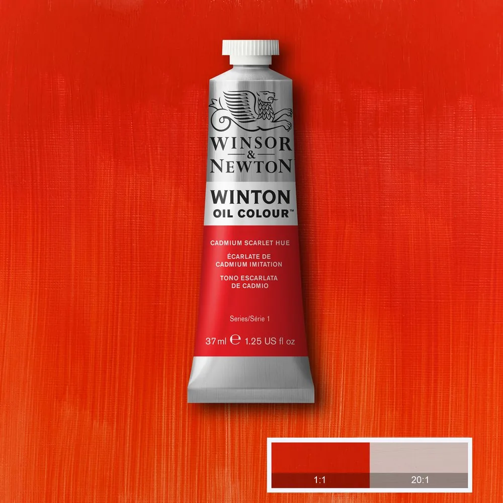 رنگ روغن وینزور اند نیوتون سری وینتون cadmium scarlet hue کد 107 37ml
