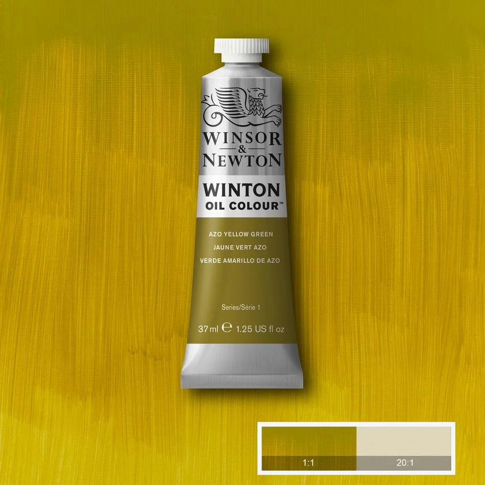 رنگ روغن وینزور اند نیوتون سری وینتون azo yellow green کد 280 37ml