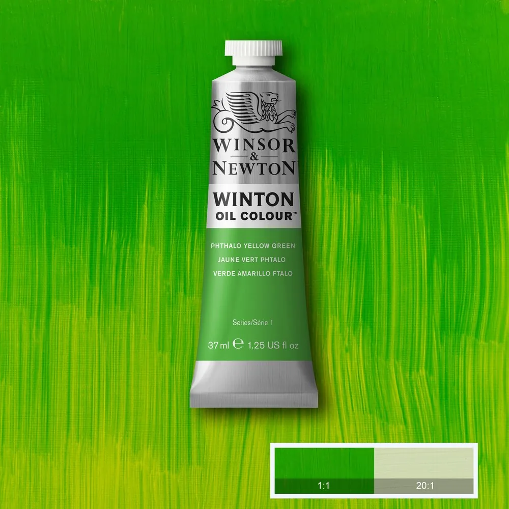 رنگ روغن وینزور اند نیوتون سری وینتون phthalo yellow green کد 403 37ml