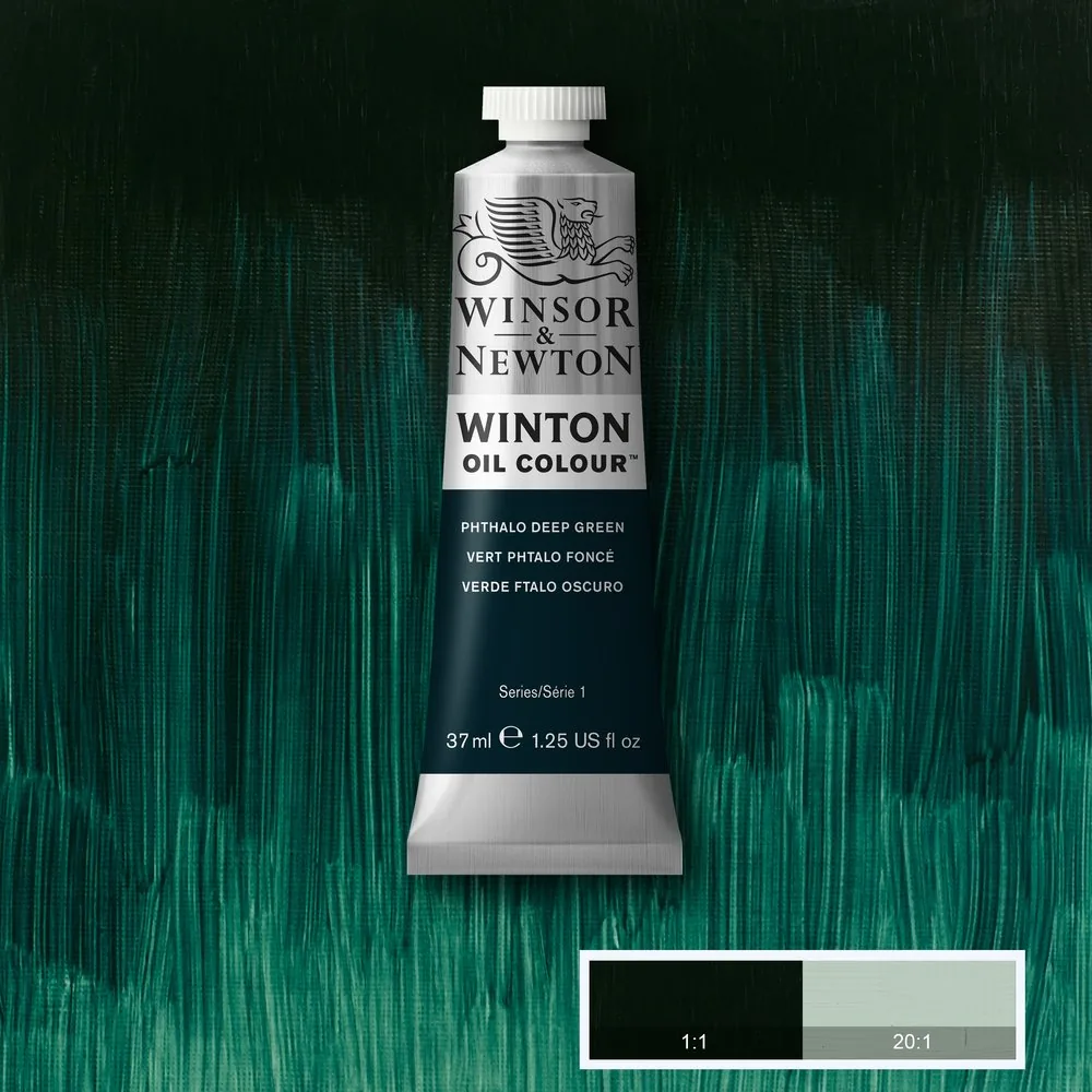 رنگ روغن وینزور اند نیوتون سری وینتون Phthalo Deep Green کد 048 37ml