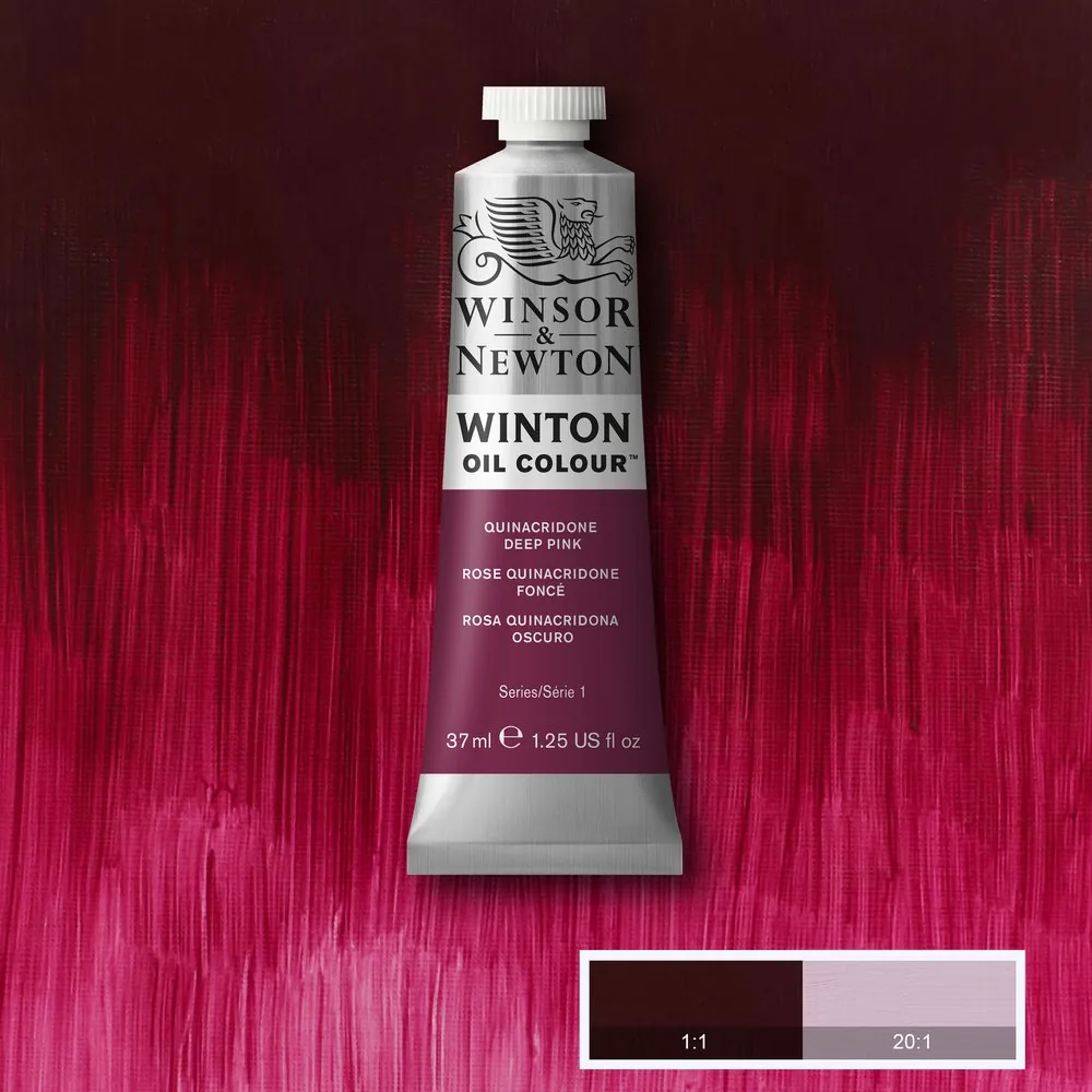 رنگ روغن وینزور اند نیوتون سری وینتون Quinacridone Deep Pink کد 250 37ml