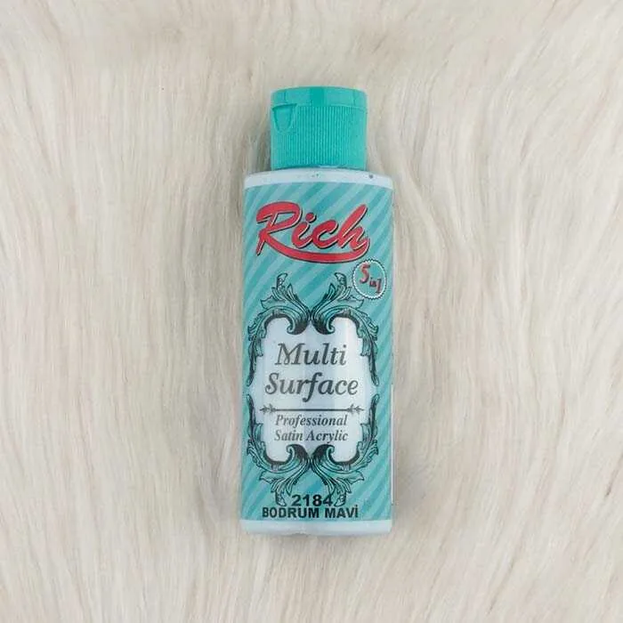 رنگ مولتی سرفیس ریچ آبی بدروم (bodrum blue) کد 2184 حجم 120 میلی‌لیتر