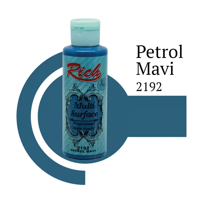 رنگ مولتی سرفیس ریچ آبی نفتی (petrol blue) کد 2192 حجم 120 میلی‌لیتر