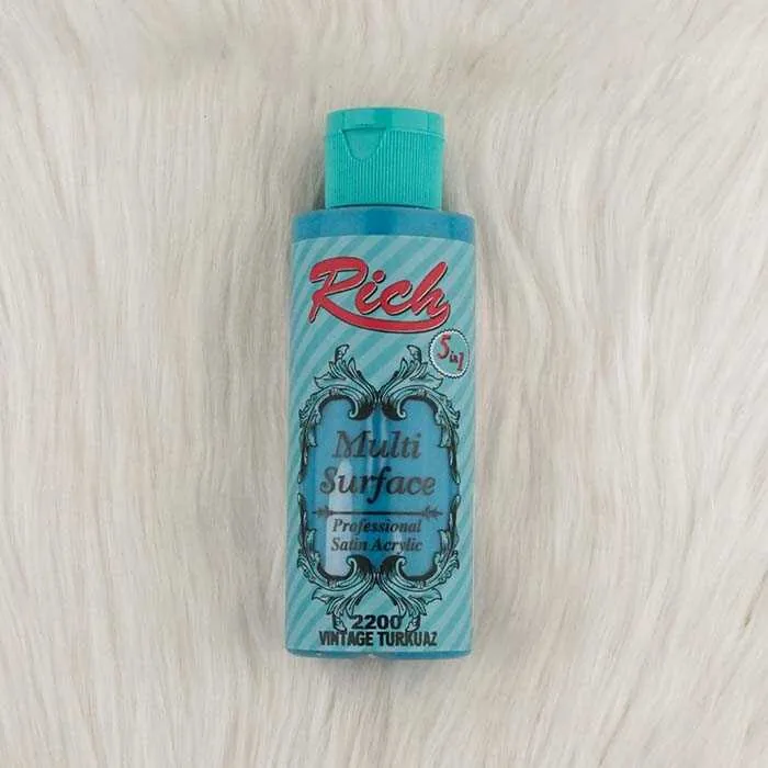 رنگ مولتی سرفیس ریچ فیروزه‌ای وینتیج (vintage turquoise) کد 2200 حجم 120 میلی‌لیتر