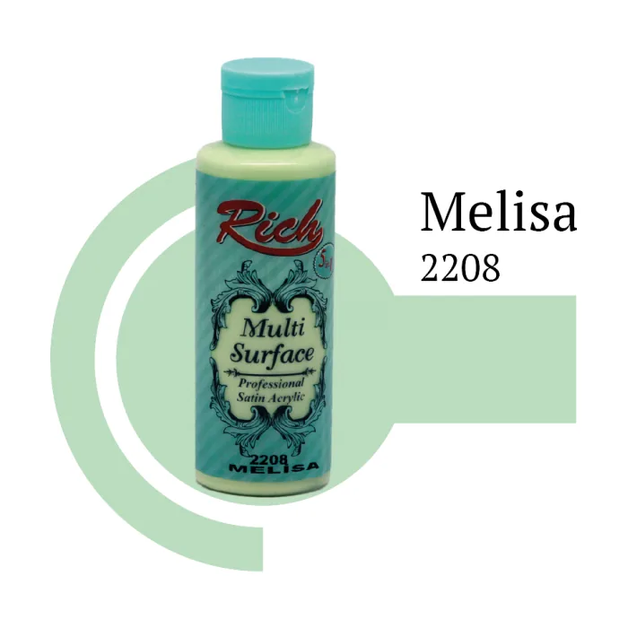 رنگ مولتی سرفیس ریچ ملیسا (melissa) کد 2208 حجم 120 میلی‌لیتر