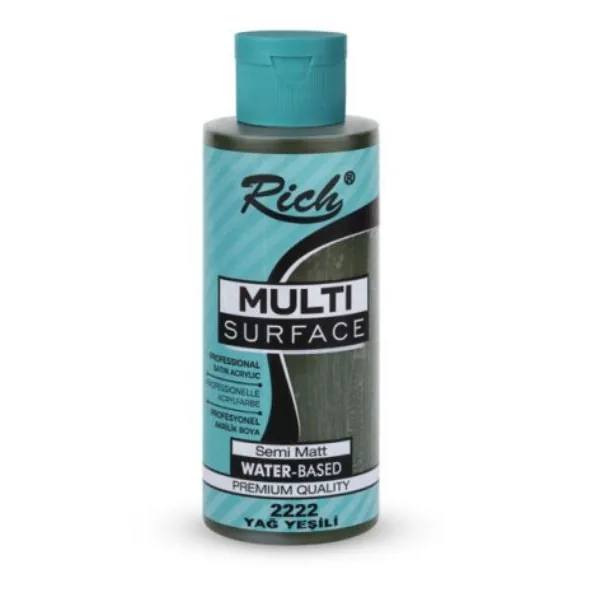 رنگ مولتی سرفیس ریچ سبز روغنی / نفتی (oil green) کد 2222 حجم 120 میلی‌لیتر