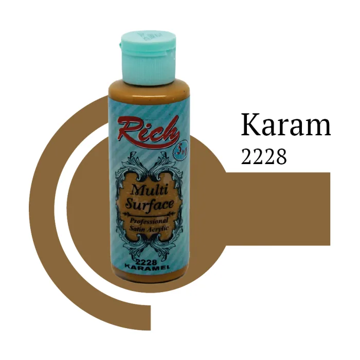رنگ مولتی سرفیس ریچ لاته کاراملی (caramel latte) کد 2228 حجم 120 میلی‌لیتر
