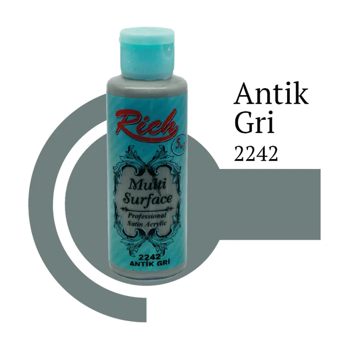 رنگ مولتی سرفیس ریچ خاکستری آنتیک (Antique Gray) کد 2242 حجم 120 میلی‌لیتر