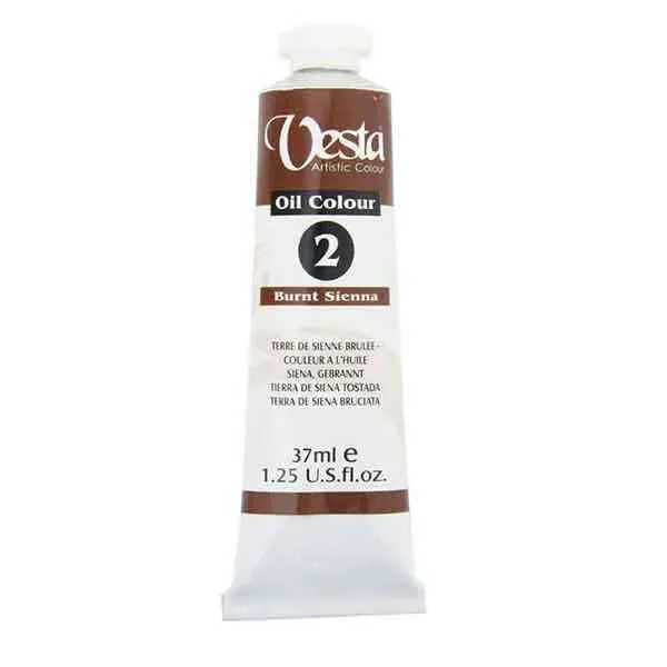 رنگ روغن 37 میل وستا رنگ سینای سوخته Burnt Sienna 2