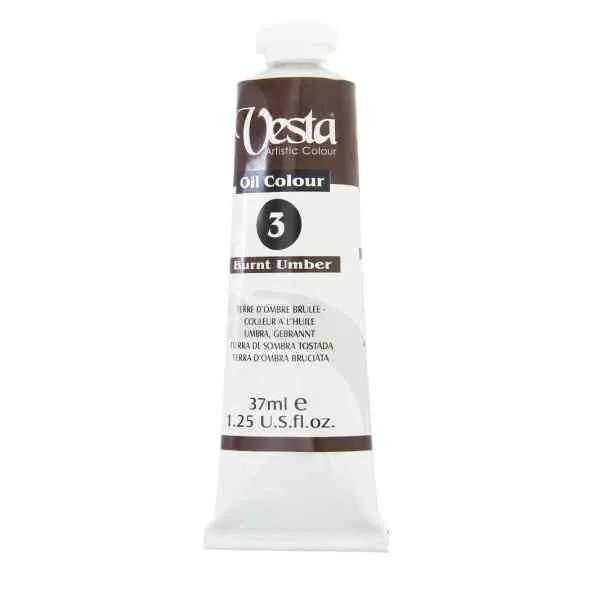 رنگ روغن 37 میل وستا رنگ آمبر سوخته Burnt Umber 3