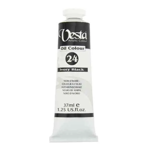 رنگ روغن 37 میل وستا رنگ مشکی عاجی Ivory Black 24