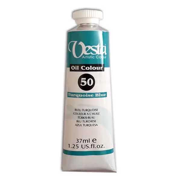 رنگ روغن 37 میل وستا رنگ آبی فیروزه ای Turquise Blue 50