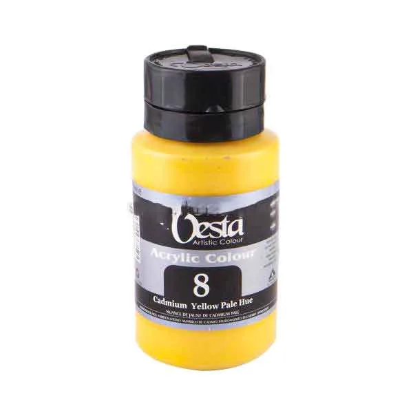 رنگ اکریلیک 250 میل وستا رنگ زرد کادمیوم کم‌رنگ هیو Cadmium Yellow Pale Hue کد 8