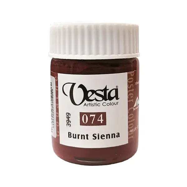 گواش 30 میل وستا رنگ سی‌ینا سوخته Burnt Sienna کد 074