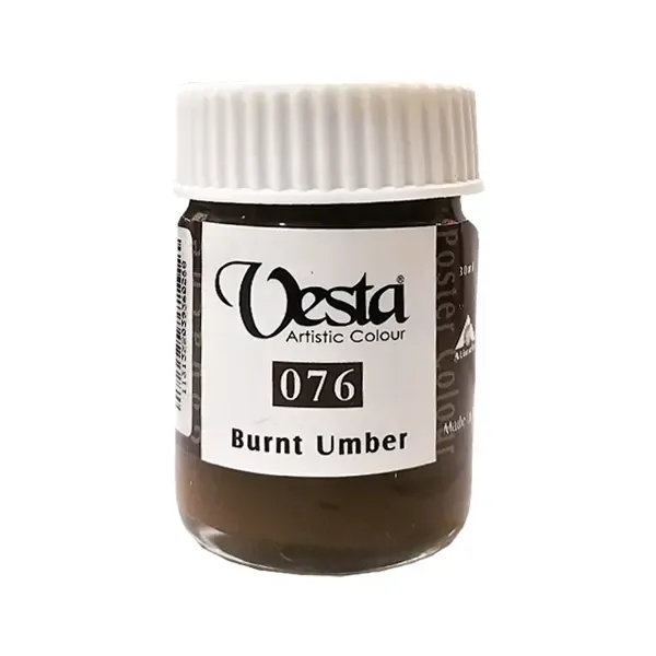 گواش 30 میل وستا رنگ آمبر سوخته Burnt Umber کد 076