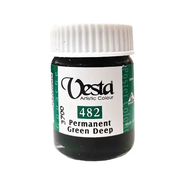 گواش 30 میل وستا رنگ سبز تیره Permanent Green Deep کد 482