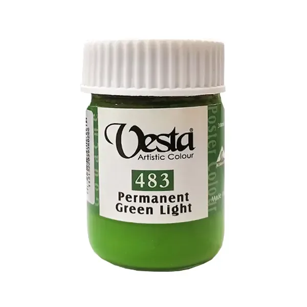 گواش 30 میل وستا رنگ سبز روشن Permanent Green Light کد 483