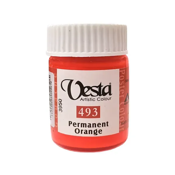 گواش 30 میل وستا رنگ نارنجی Permanent Orange کد 493
