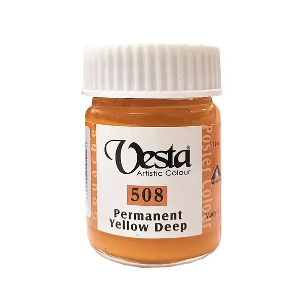 گواش 30 میل وستا رنگ زرد تیره Permanent Yellow Deep کد 508
