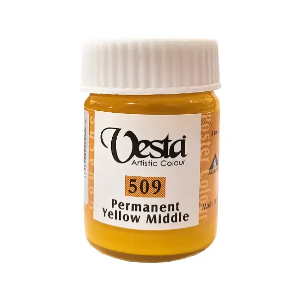 گواش 30 میل وستا رنگ زرد متوسط Permanent Yellow Middle کد 509