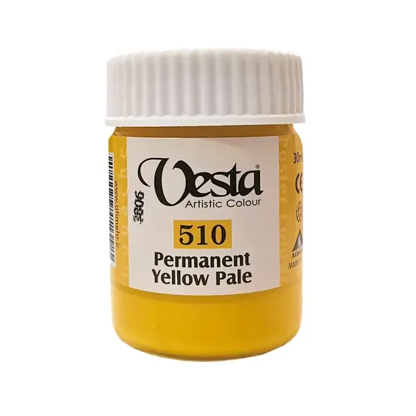 گواش 30 میل وستا رنگ زرد روشن Permanent Yellow Pale کد 510