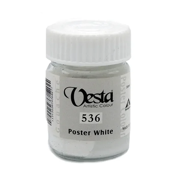 گواش 30 میل وستا رنگ سفید پوستر Poster White کد 536