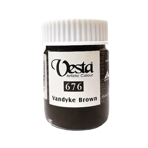 گواش 30 میل وستا رنگ قهوه‌ای واندیک Vandyke Brown کد 676