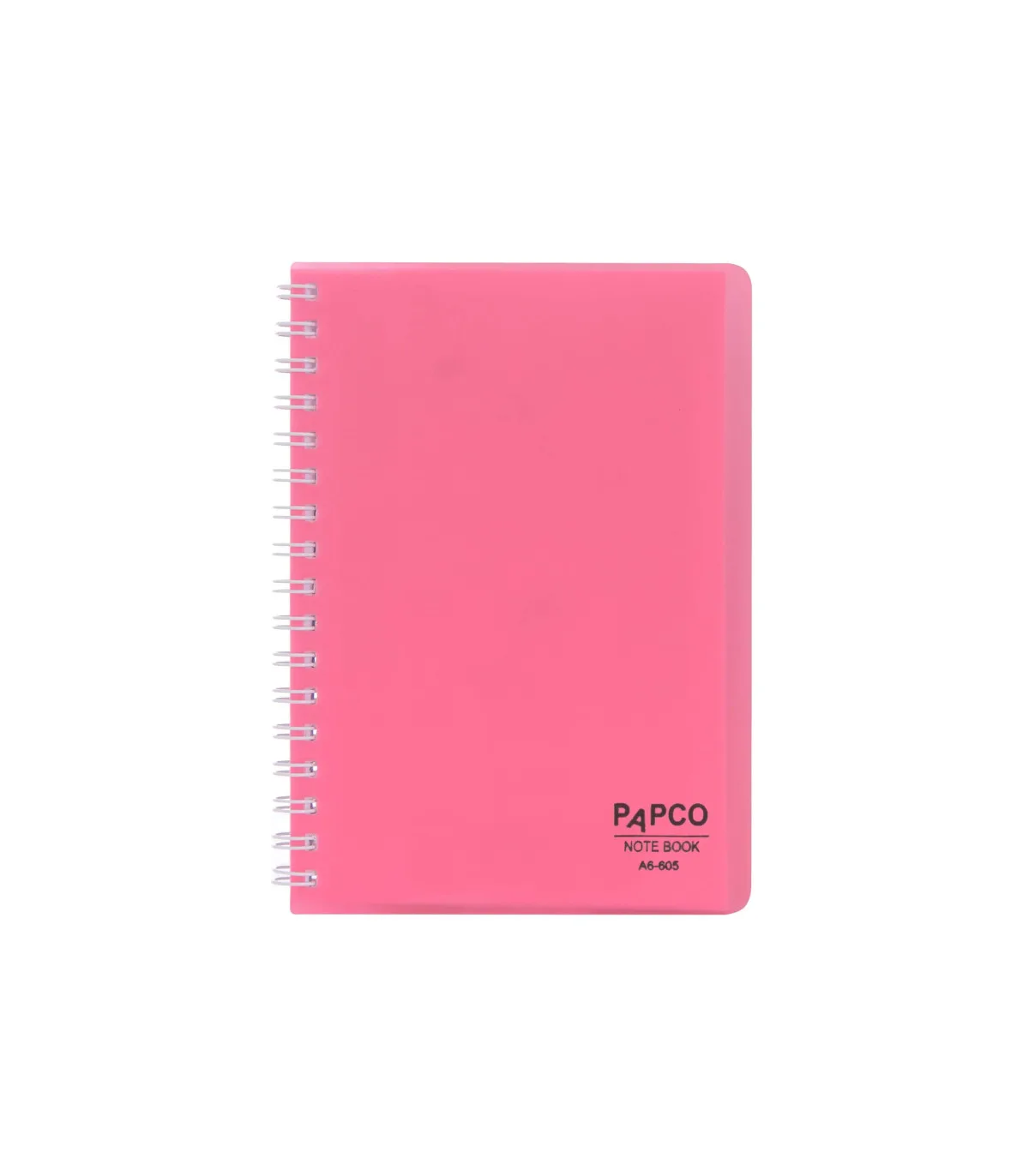 دفتر یادداشت یک خط جلد PP شفاف فنر دوبل 60 برگ 15 × 10/5 cm الوان پاپکو