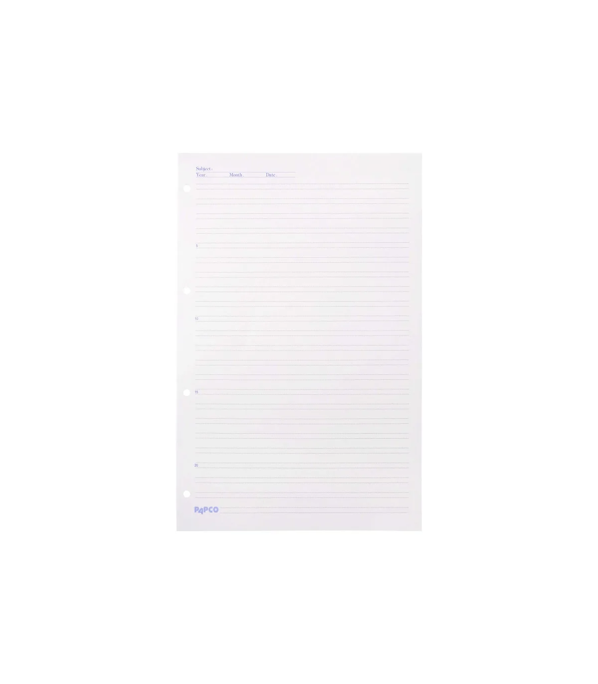 کاغذ کلاسور دو خط 50 برگ - 19/8 × 29/7 cm سفید پاپکو