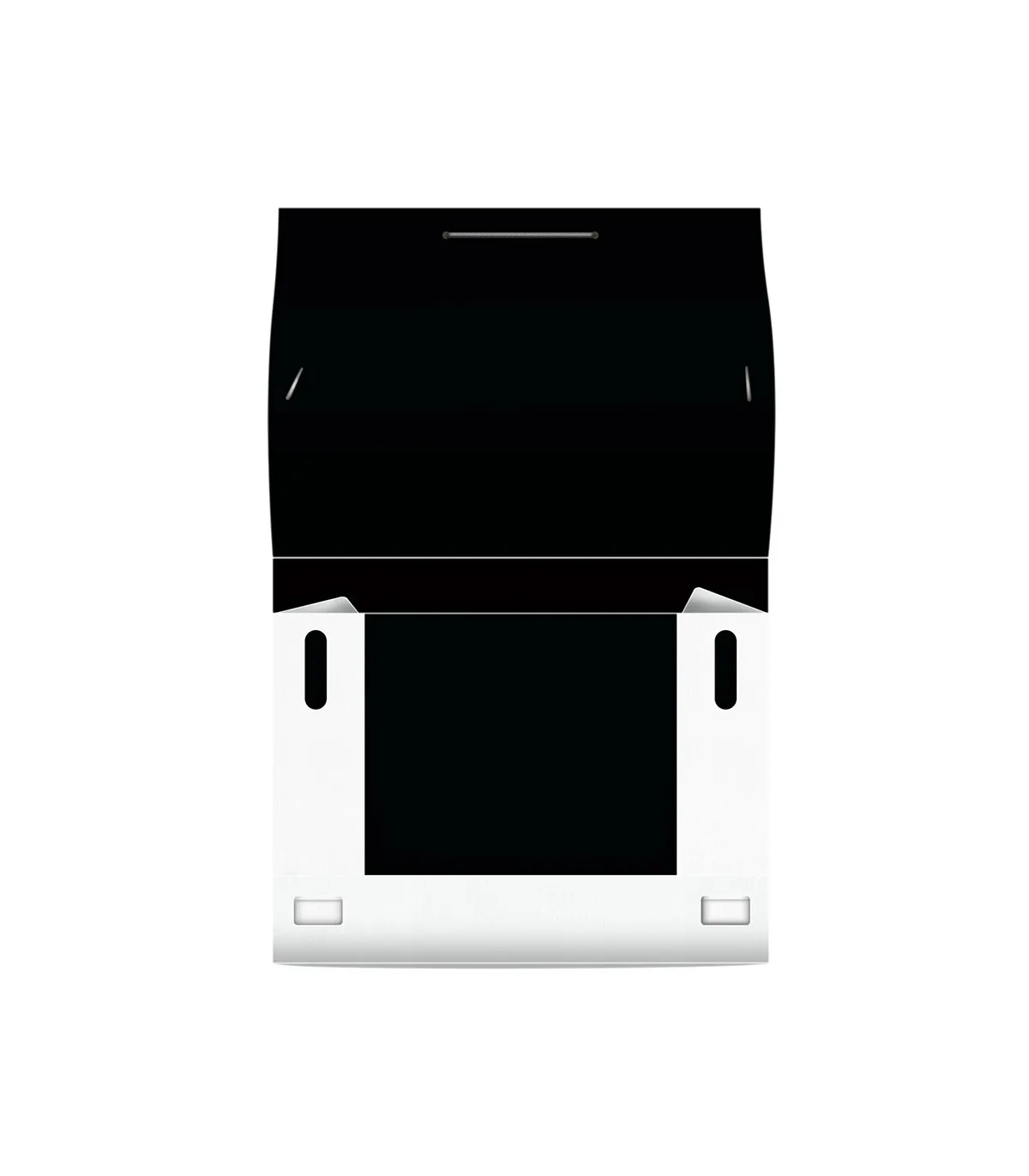 کیف مدارک PP بلک اند وایت طرح دار کش دار A4 سفید/ مشکی پاپکو