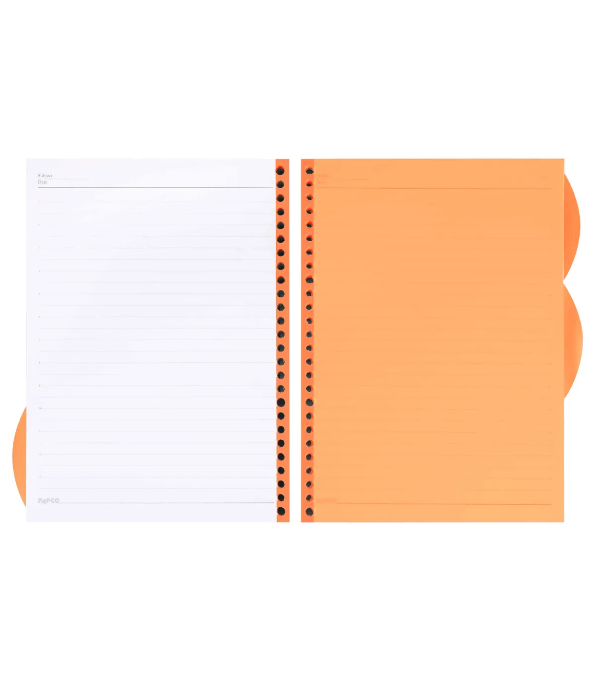 اوراق یک خط دفتر کلاسوری قفل فلزی 200 برگ 19/7 × 25/5 cm نارنجی پاپکو