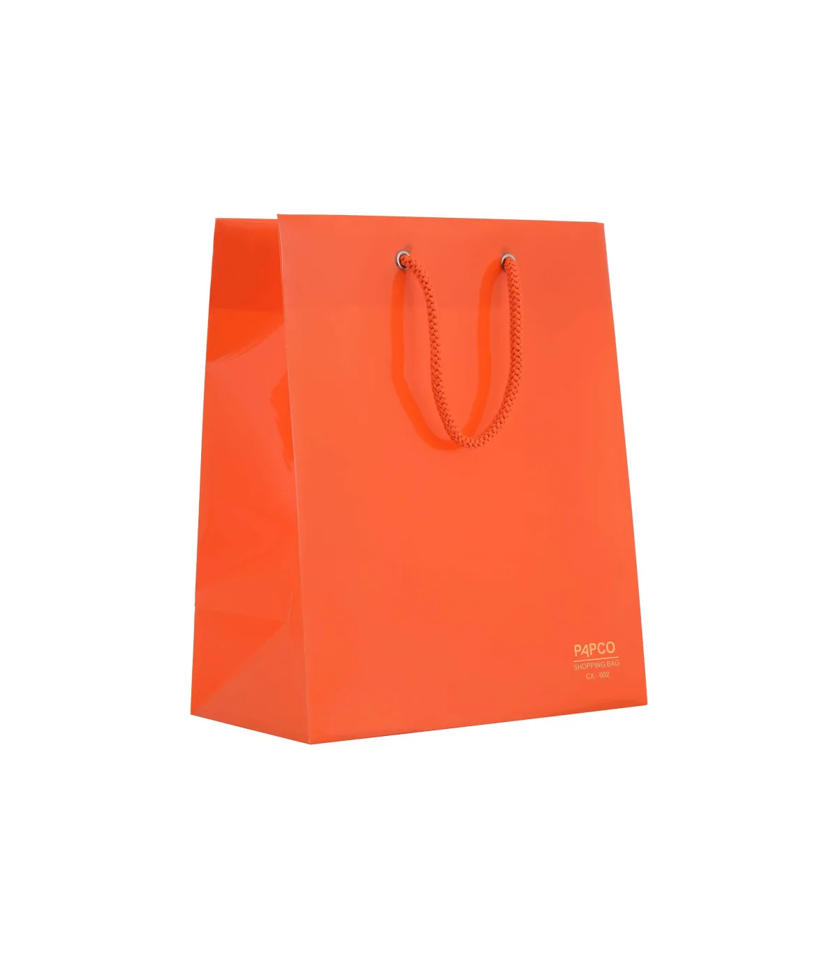 ساک دستی PP کوچک عمودی – 23 × 19 cm عطف 10 نارنجی مات 2 پاپکو