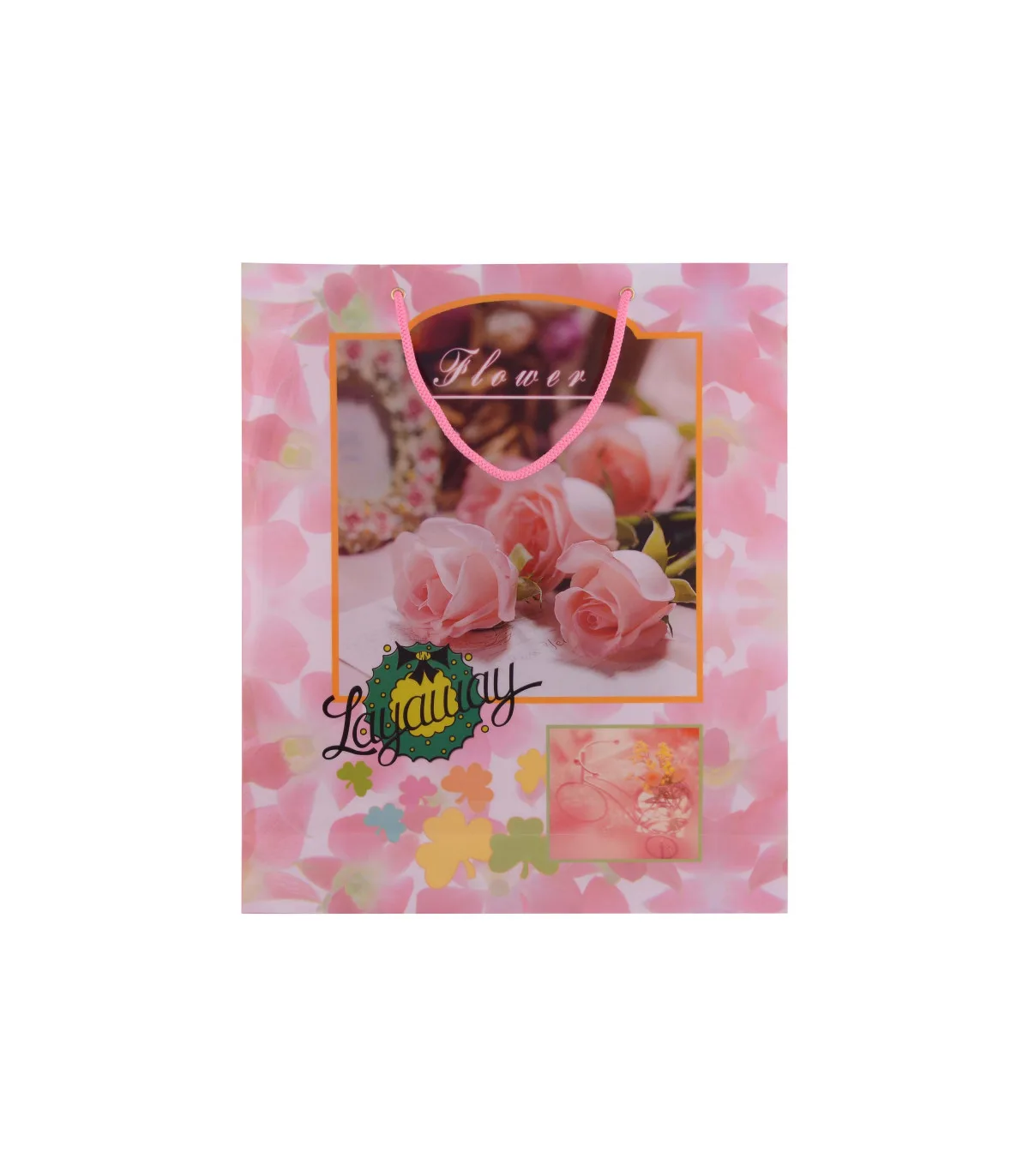ساک دستی PP طرح دار بزرگ عمودی – 41 × 34/5 cm عطف 10 a504 پاپکو