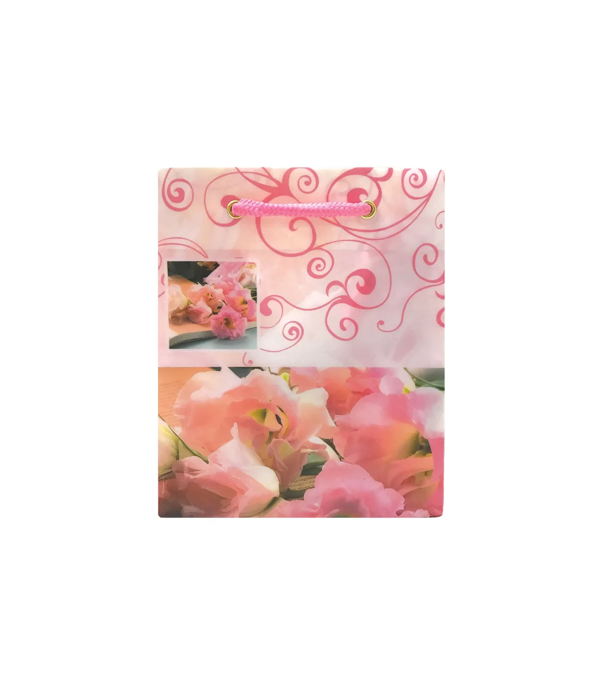 ساک دستی PP طرح دار متوسط عمودی - 18 × 15 cm عطف 9 fl-02 پاپکو
