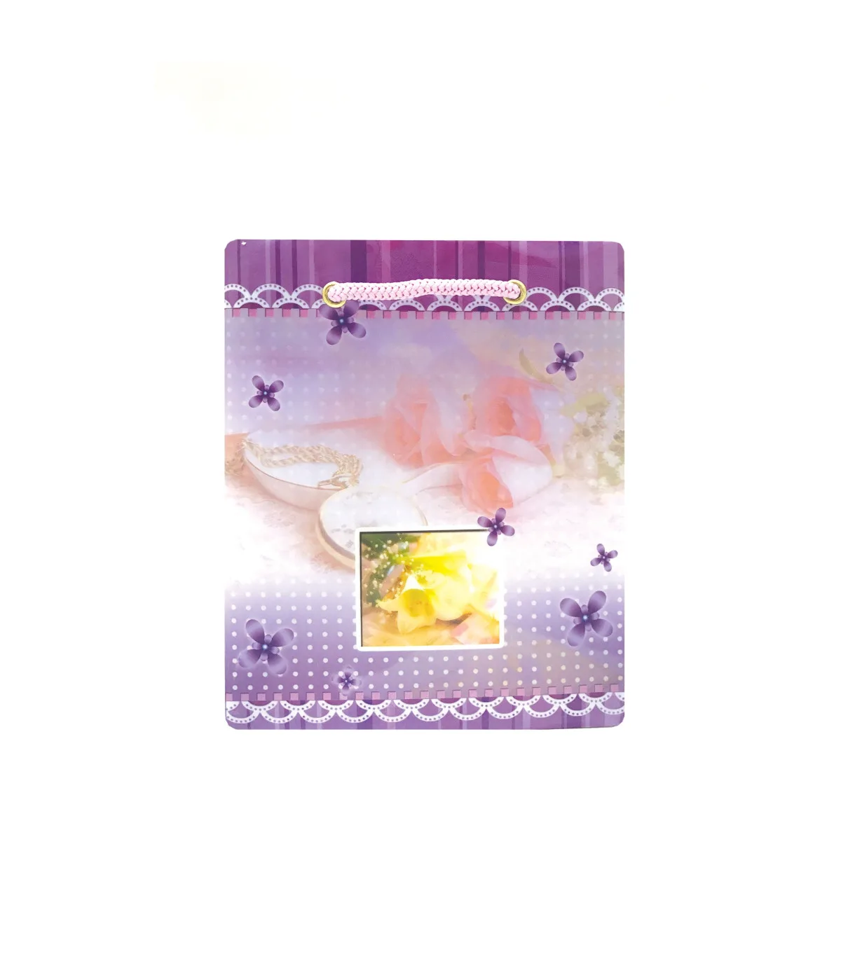 ساک دستی PP طرح دار متوسط عمودی - 18 × 15 cm عطف 9 08-7 پاپکو