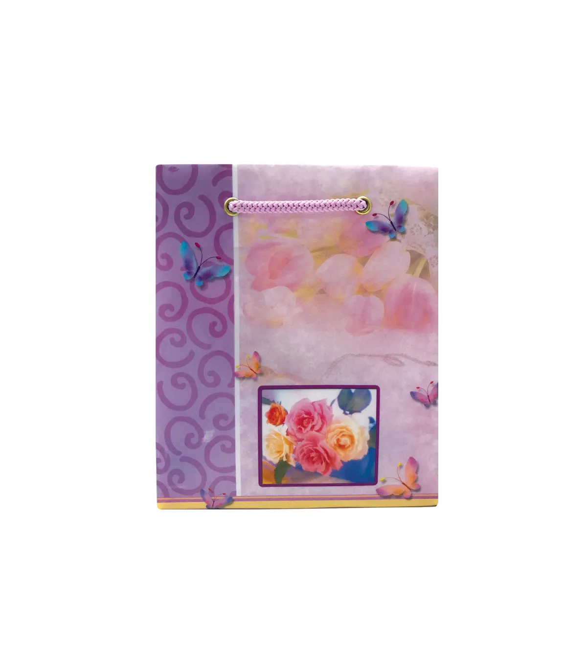 ساک دستی PP طرح دار متوسط عمودی - 18 × 15 cm عطف 9 08-04 پاپکو