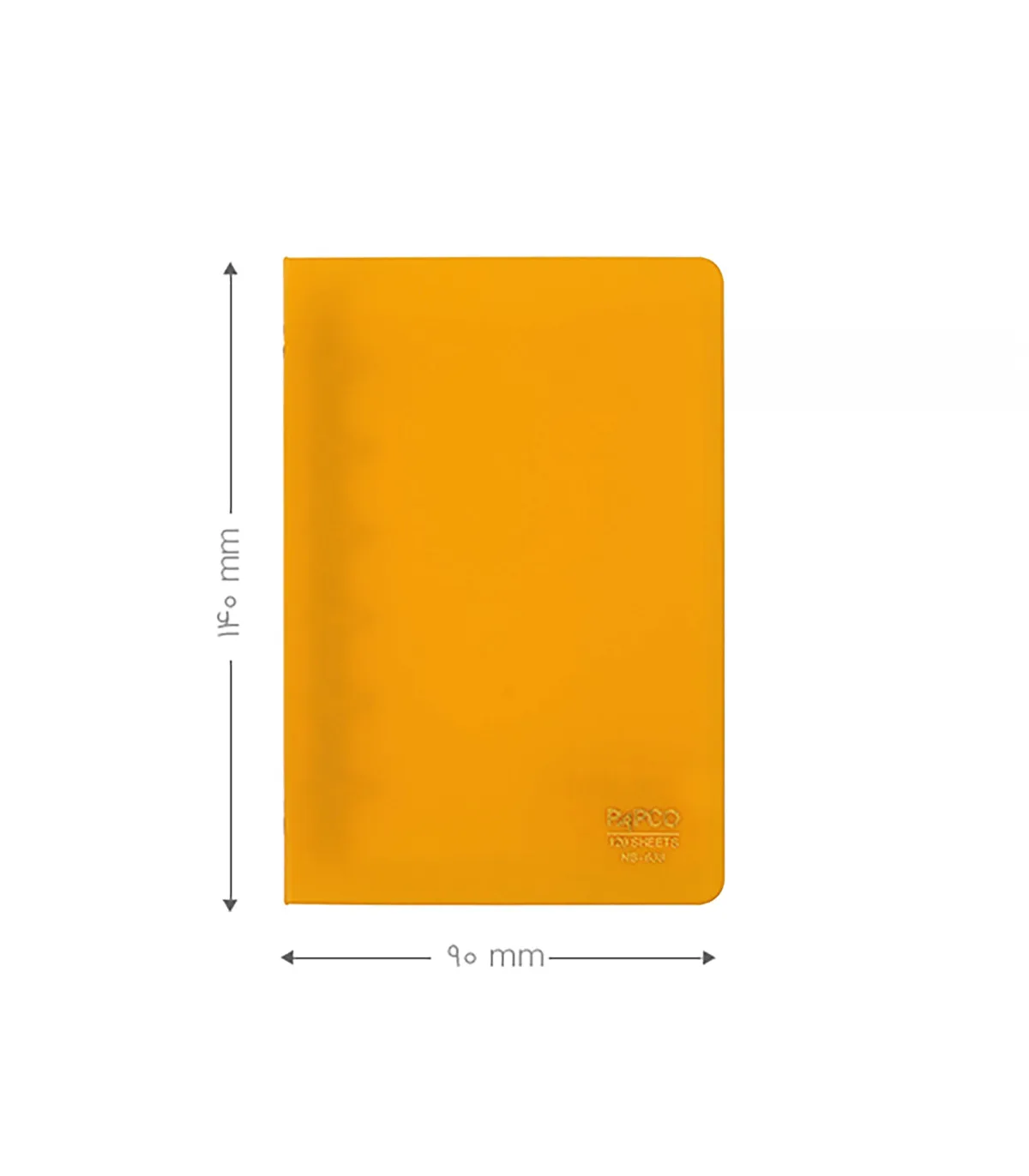 دفتر یادداشت یک خط جلد PP قفل دار 120 برگ - 14/5 × 9/8 cm زرد پاپکو