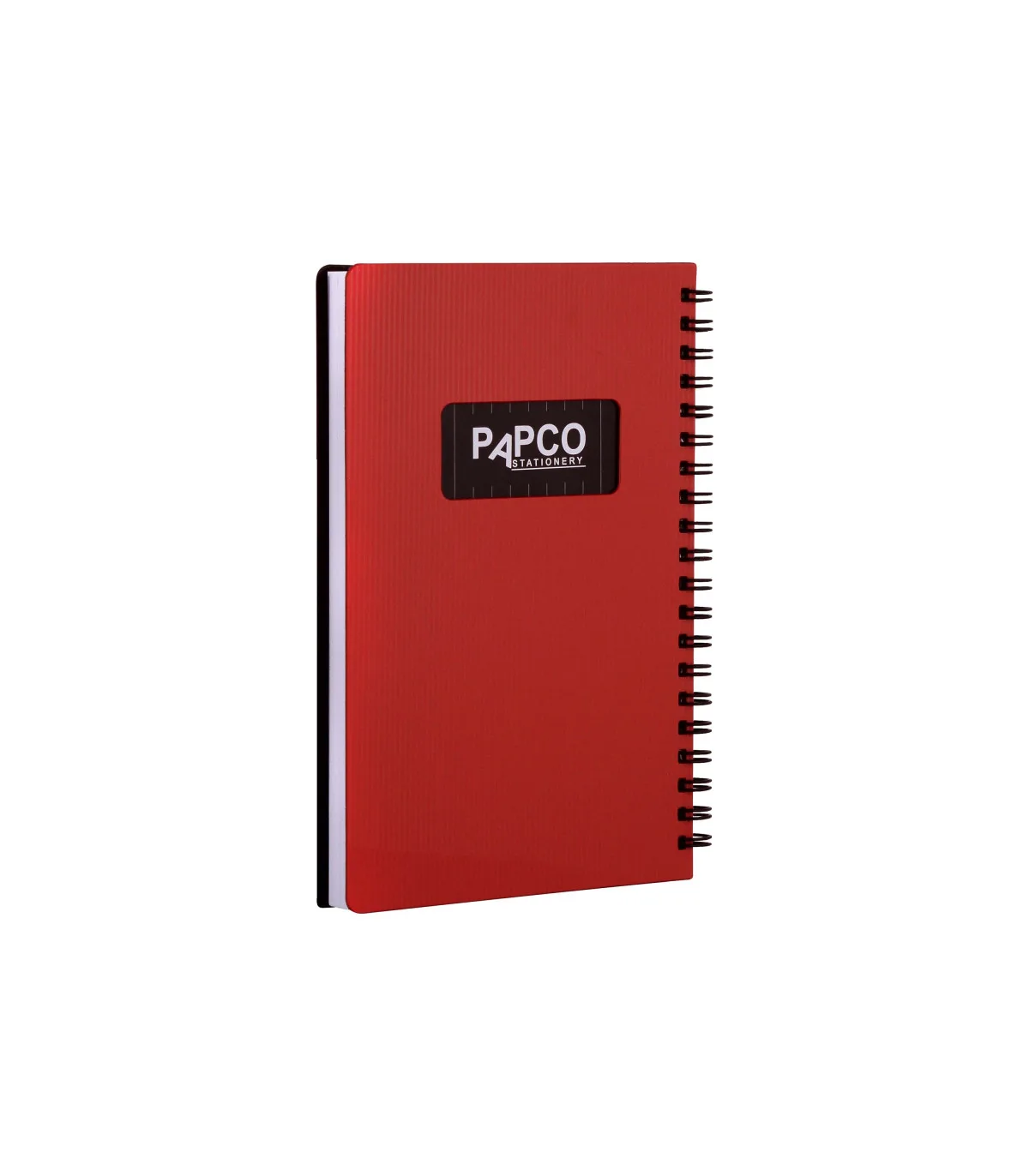دفتر یادداشت یک خط جلد PP متالیک فنر دوبل 100 برگ - 18 × 12 cm قرمز پاپکو
