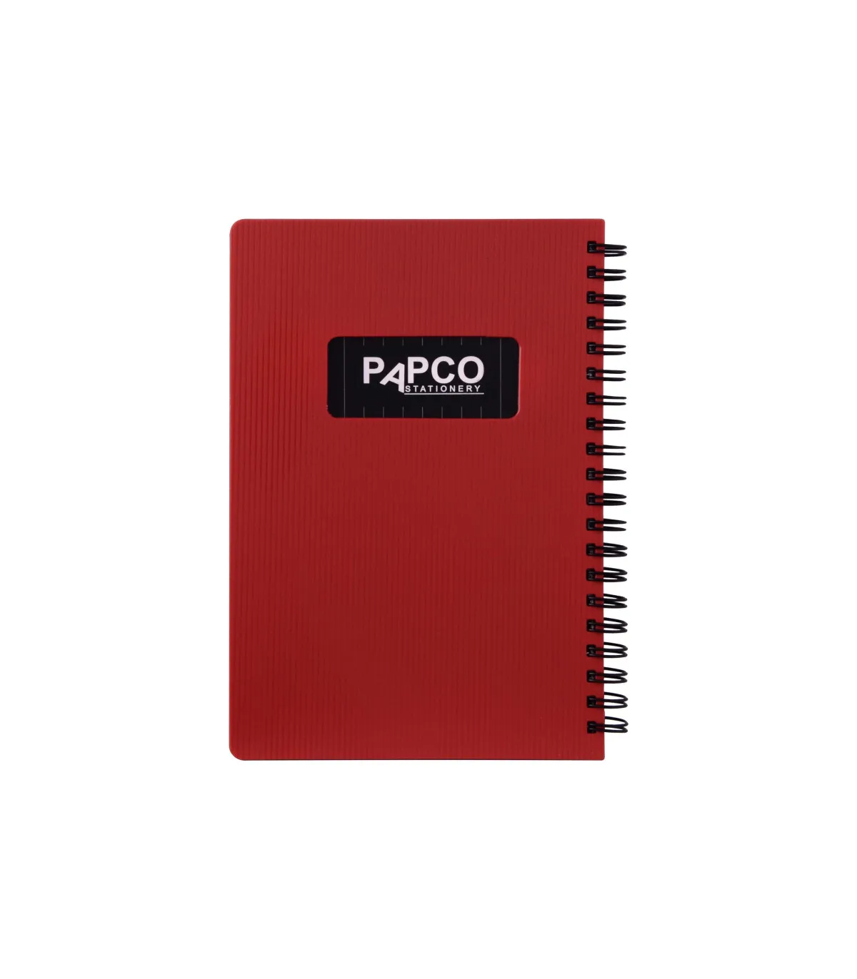 دفتر یادداشت یک خط جلد PP متالیک فنر دوبل 100 برگ - 18 × 12 cm قرمز پاپکو