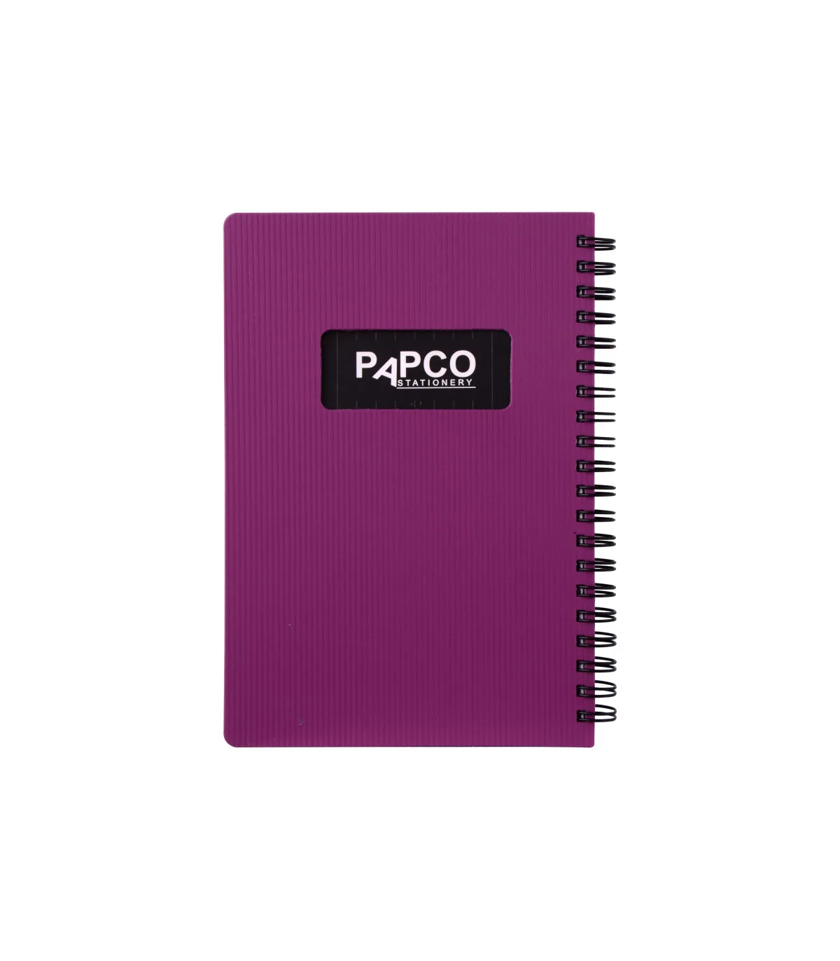 دفتر یادداشت یک خط جلد PP متالیک فنر دوبل 100 برگ - 18 × 12 cm بنفش پاپکو