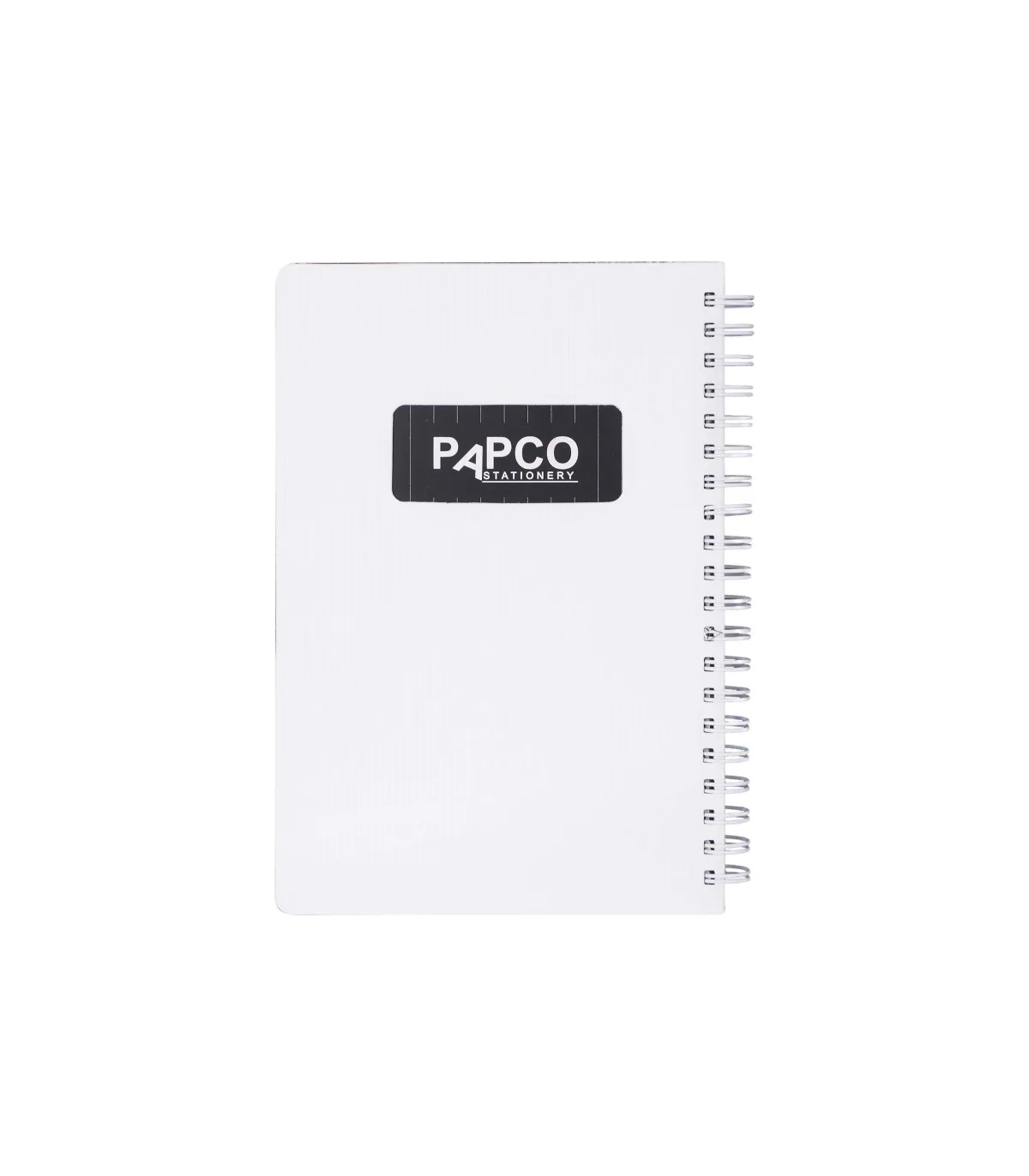 دفتر یادداشت یک خط جلد PP متالیک فنر دوبل 100 برگ - 18 × 12 cm سفید پاپکو
