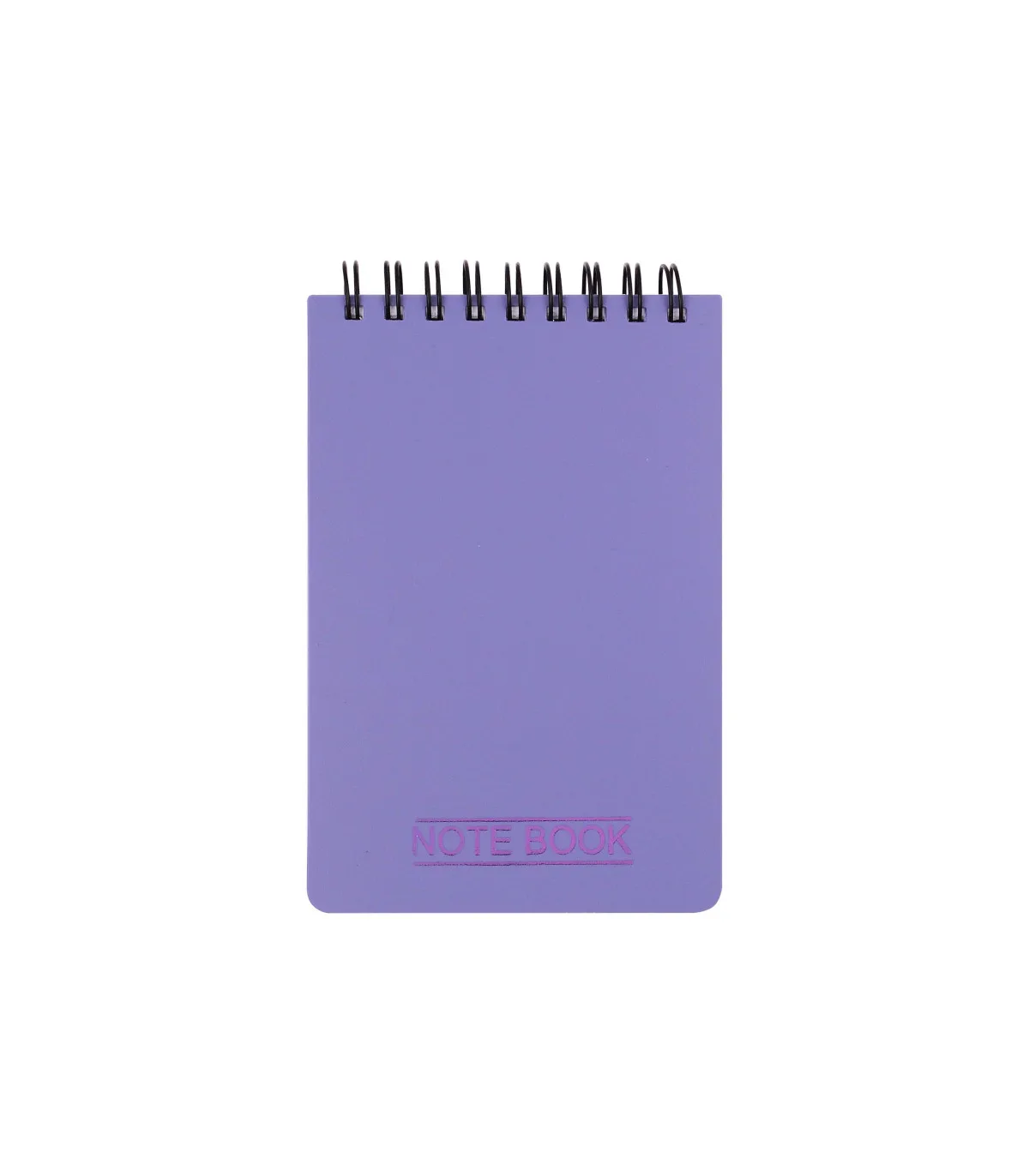 دفتر یادداشت یک خط جلد PP مات فنر دوبل از بالا 100 برگ - 12/7 × 8/6 cm بنفش پاپکو
