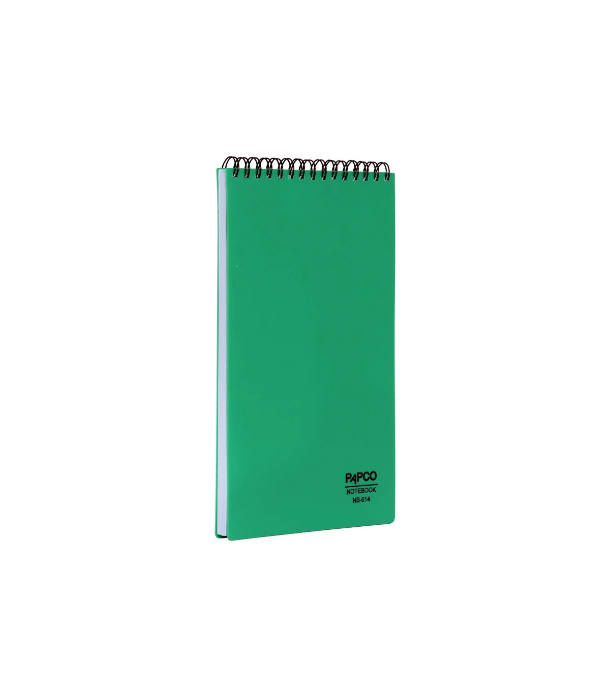 دفتر یادداشت یک خط مهندسی جلد PP فنر دوبل از بالا 80 برگ - 23 × 13 cm سبز روشن پاپکو