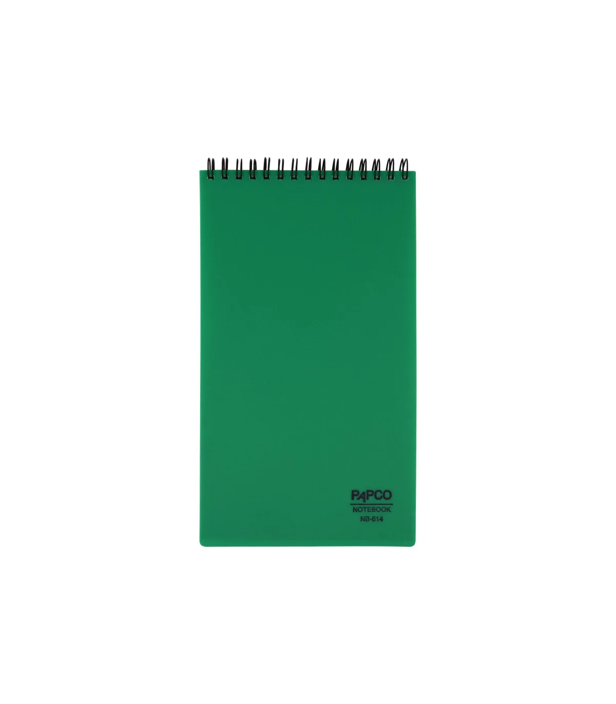 دفتر یادداشت یک خط مهندسی جلد PP فنر دوبل از بالا 80 برگ - 23 × 13 cm سبز روشن پاپکو